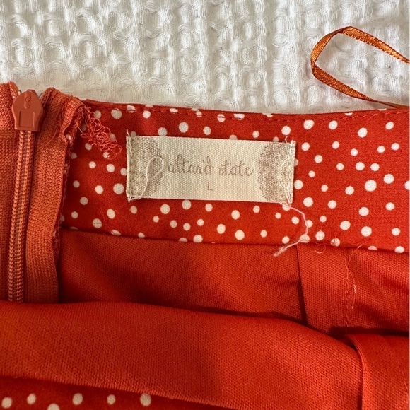 Altar’d State Size Large Orange Polka Dot faux wrap skirt with ruffles, EUC - Picture 7 of 13
